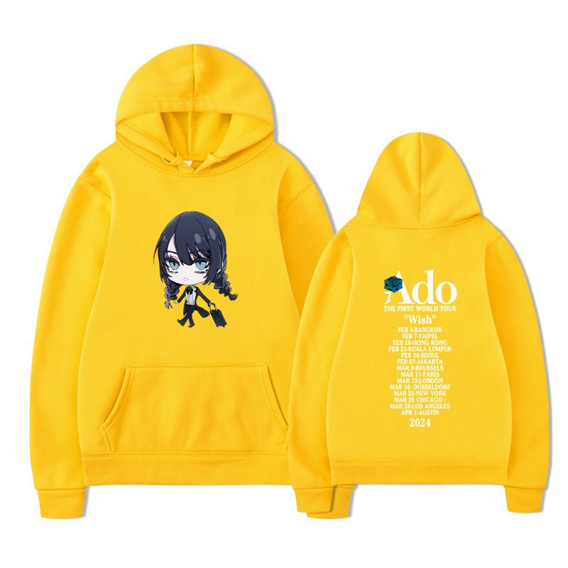 Ado Wish Merch The First World Tour Japan Singer Crewne Men Hoodie Vintage Unisex Pullover Graphic Hoody Tops Clothing