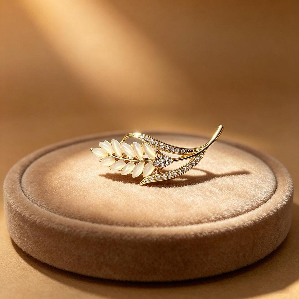 High-End Wheat Brooch for Women Exquisite Elegant Temperament Metal Daily Pin Clothes Accessory Niche Design Corsage