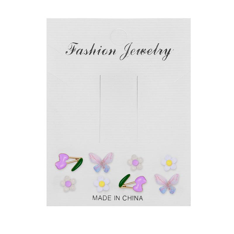 Frauen Ohrstecker Set süße süße Blume Schmetterling Ohrringe Schmuck Zubehör für Mädchen