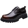 Fashion Derby Men's Leather Shoes Retro and High-quality Styles Casual Party and Business Office High Quality Thick Soled Suit New