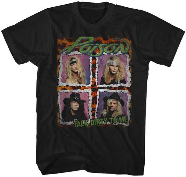 Poison Talk Dirty To Me Group Photo Men T Shirt 80 Rock Band Merch XXL