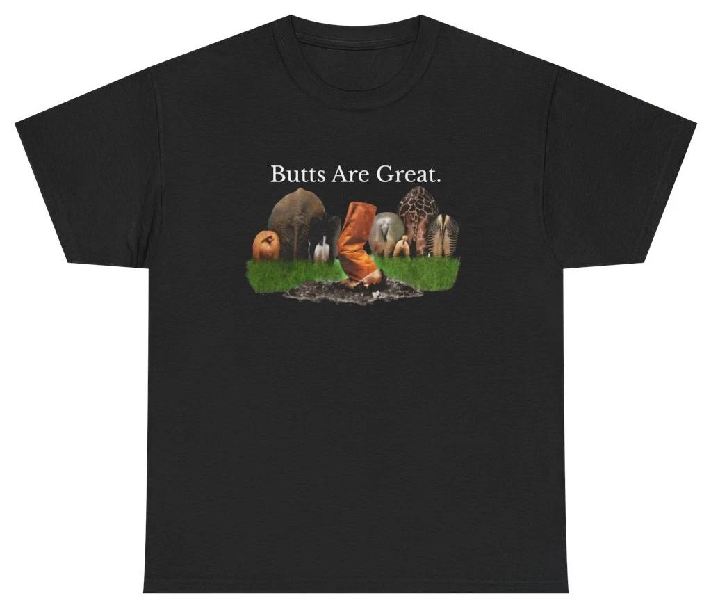Butts Are Great Cigarette Animals T Shirt Funny Animal Sarcastic Tee L