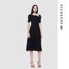 ELLASSAY Women's Off-Shoulder Asymmetric Deconstructed Mid-Length Dress