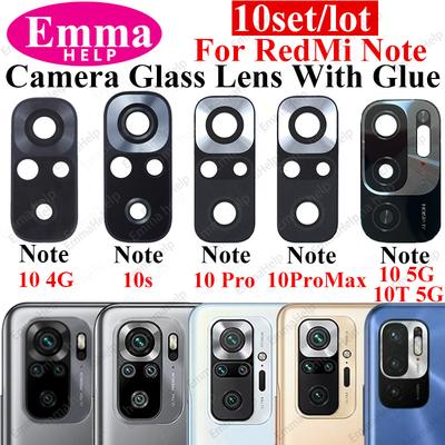 10Pcs Camera Lens For Xiaomi Redmi Note 9 Pro Max 9s 8 8t 7 7Pro Note10 5G 10t Back Camera Glass With Glue Adhesive