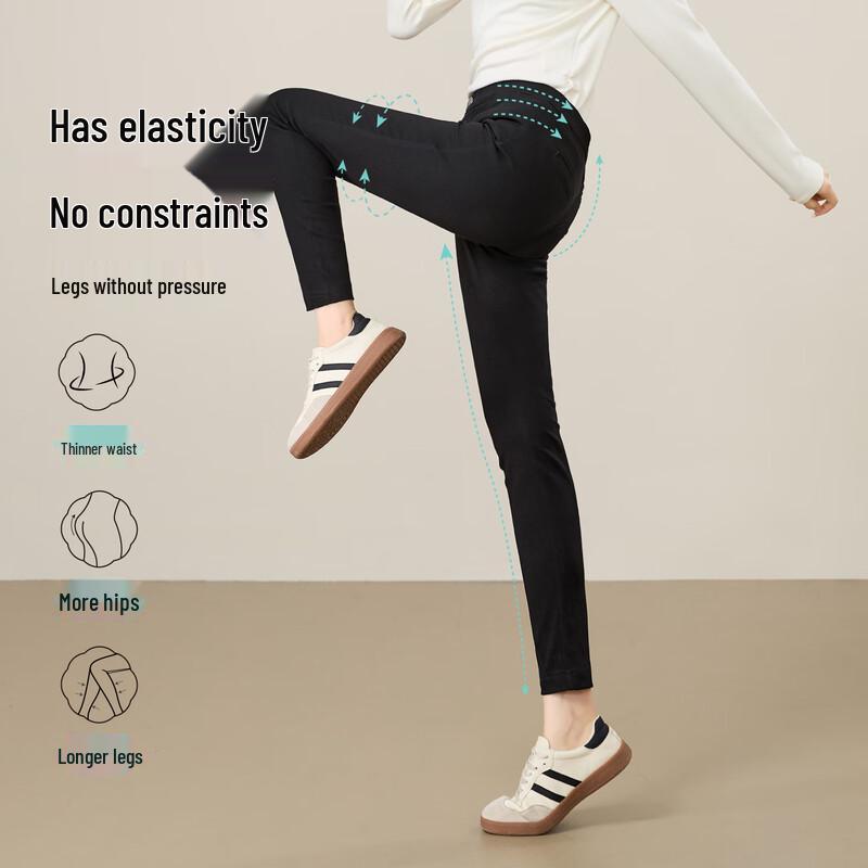 ESE-Y Women's Slim-Fit Black Pencil Pants