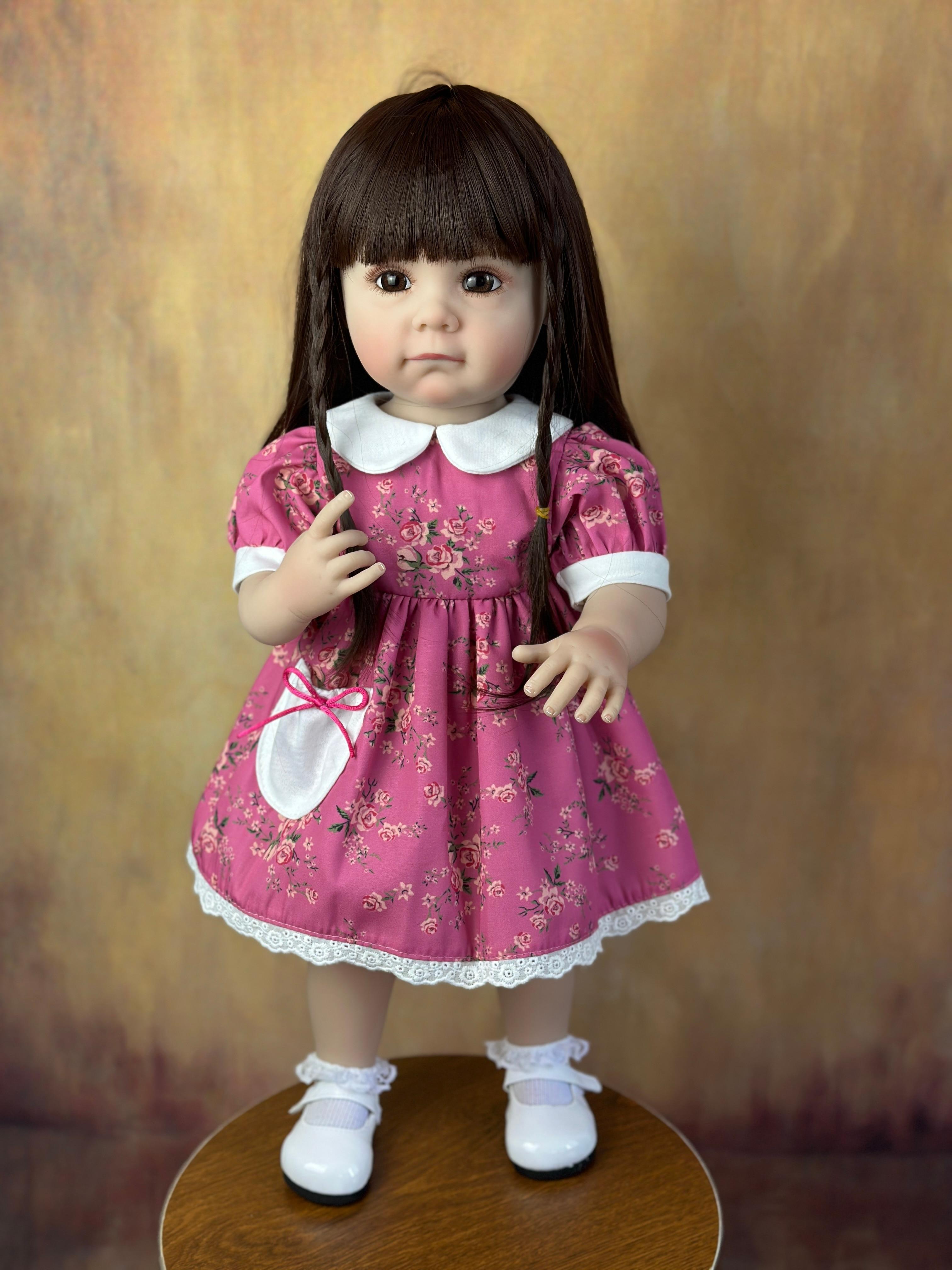 

BZDOLL может стоять кукла 55 см 22 дюйма реалистичный реборн ребенок с полным телом мягкий силикон живой новорожденный Bebe нарядная игрушка прекрасный подарок на день рождения для девочки finished doll