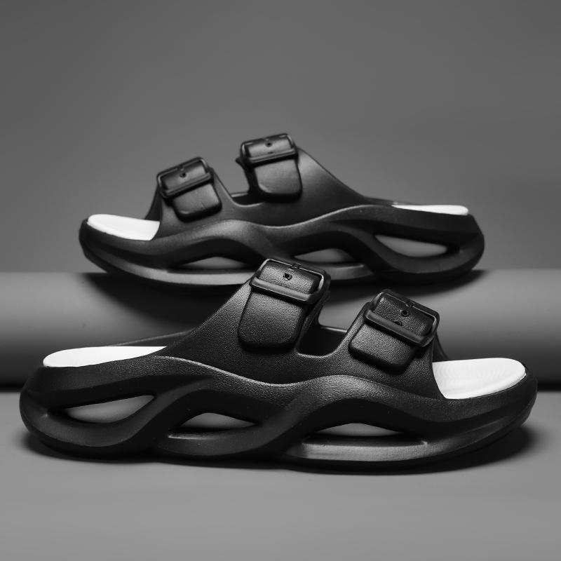 

Новые летние мужские уличные сандалии тапочки пляжные удобные толстые мягкие шлепанцы мужская повседневная обувь садовая обувь мужские пляжные тапочки 40-41 черный белый