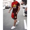 Summer Men T-shirt Sets For Male Sport Tracksuit Vintage Short Sleeve SHirt Shorts Pants Suit 3D Print Oversize Two Piece Outfit