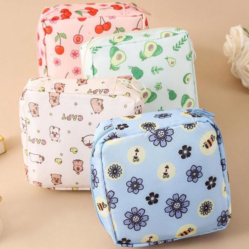 1pc Sanitary Pads Storage Bag Portable Pouch Large Capacity Minimalist Waterproof Fabric For Storing Sanitary Pads Boho Vibes