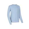 Sweatshirt Solid Colour Fleece Jacket Crew Neck Long Sleeves Washed Denim Blue Children's Style