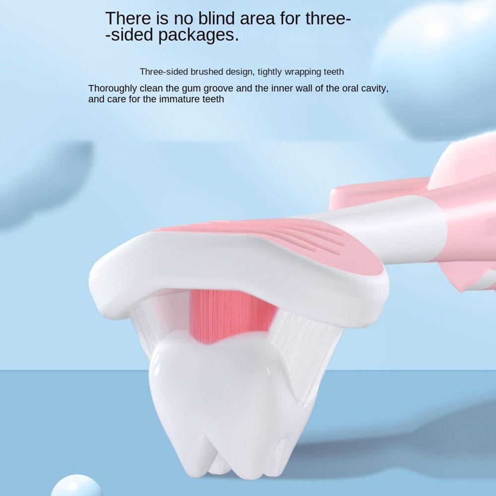 Soft Bristles Triple Sided Toothbrush Candy Color V-shaped Three-sided Toothbrush  Household