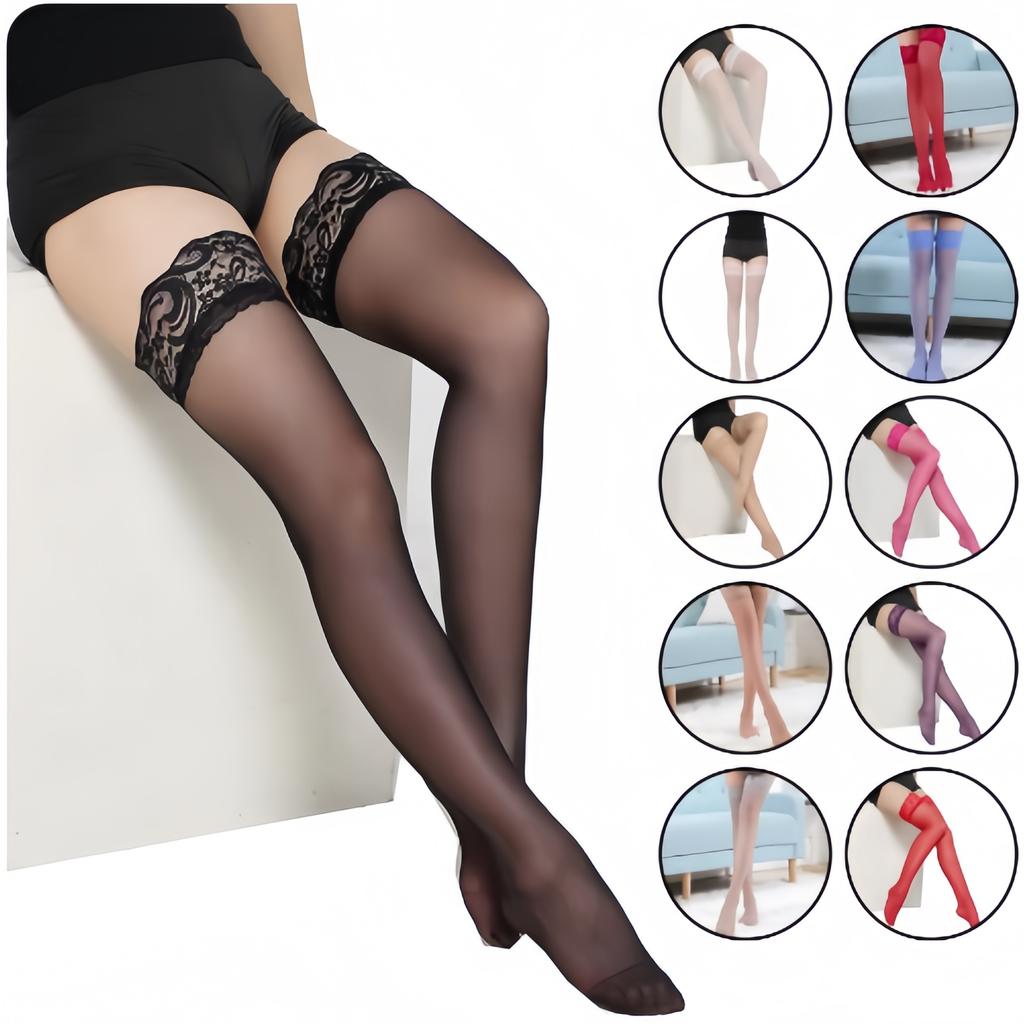 Lolita Cute Girls Woman Lace Stocking Plus Size Sexy for Women Fashion Ultra Thin Over Knee Stockings Tight High Breathable Socks Black White Red
