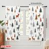 2Pcs,2D Plane Printing Curtains&Window Treatment Christmas Reindeer Snowflakes 100% Polyester (Without Rod) Outdoor Decorations