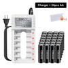 PALO Rechargeable Battery AA 1.2V Ni-MH Batteirse AA(HR6) 1300mAh and AAA(HR03) 600mAh NI-MH 2A/3A Rechargeable Batteries+6-slot charger