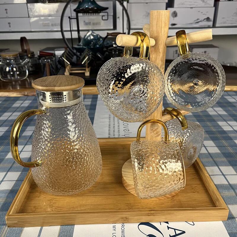 Hammered Glass Tea & Beverage Serving Set