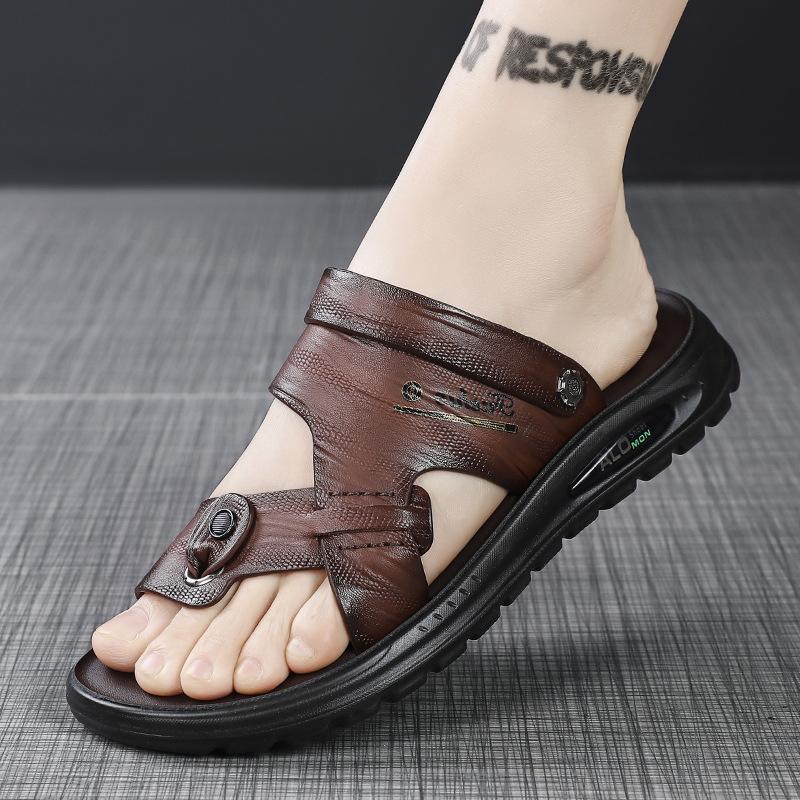 Slippers Summer New Soft Bottom Breathable Casual One-word Drag Seaside Wading Cover Toe Sandals