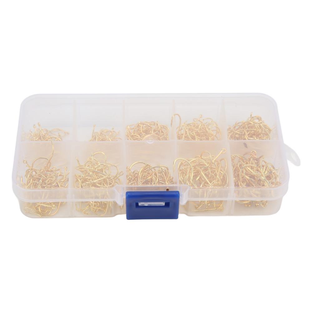 500PCS with Barbed Hooks Carp Fishing Hooks High Carbon Steel Fly Fishing Hooks  Catfish Fishing