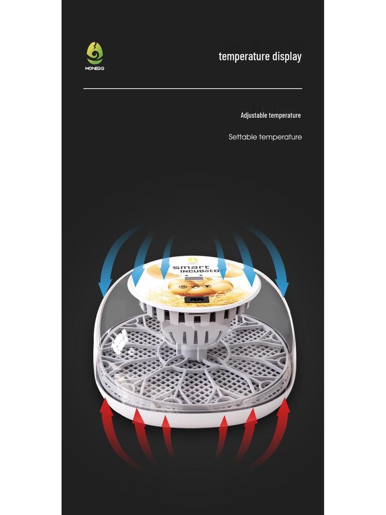 WONEGG 12 Parça Tam Otomatik Civciv Kuluçka Makinesi Şeffaf Üst ve Otomatik Su Doldurma