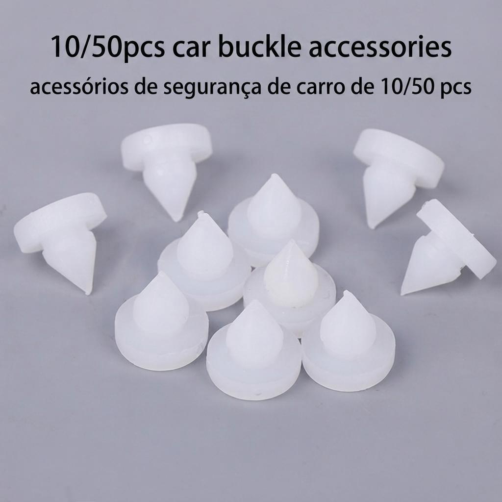 10/50Pcs White Brake Clutch Pedal Stop Pad Brake Switch Limit Pad Pedal Rubber Buckle Plastic Material Automotive Parts