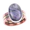 Natural Seraphinite Gemstone Handmade 925 Sterling Silver Two Tone Ring S.7 U3d93
