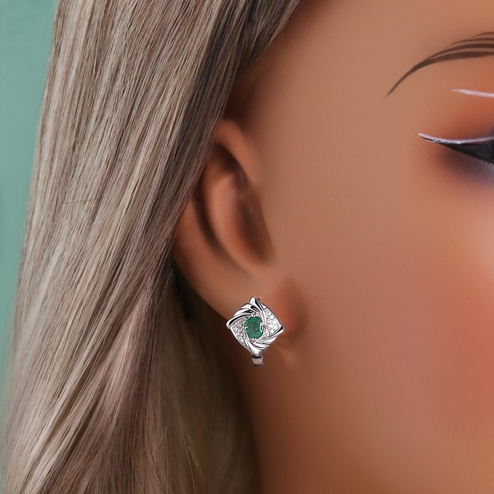 Elegant Design 925 Sterling Silver Earrings Natural Oval 4*5mm emerald Real Gemstone Women Fine Jewelry for mom's festival gifts