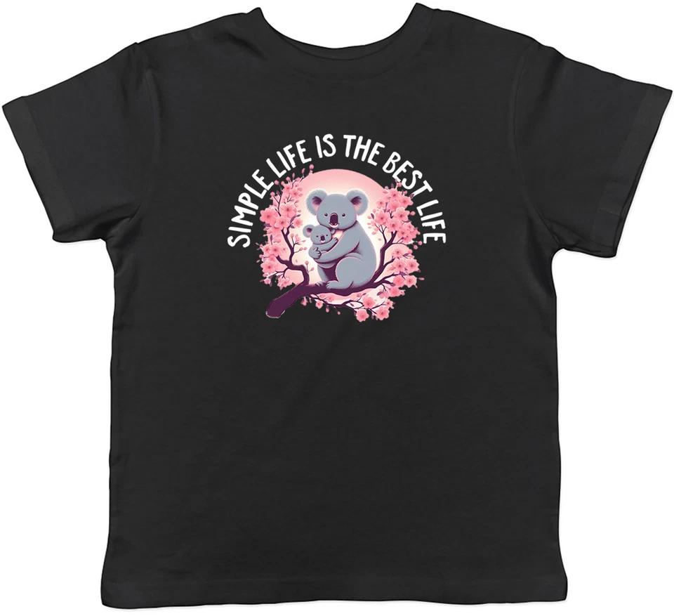 Funny Koala Bear Simple Life is the Best Life Kids T-Shirt Boys Girls Gift 140