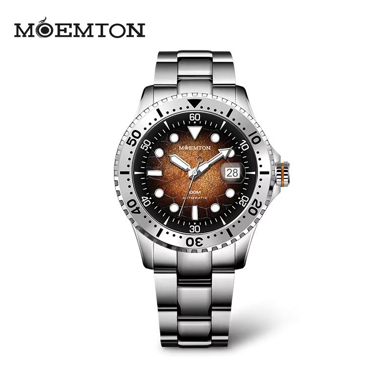 MOEMTON man watches, fully automatic mechanical watch, sapphire crystal, sports diving watches for man