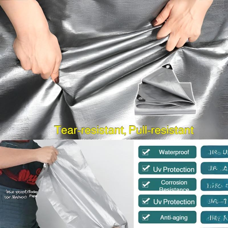 Thick Awning Cloth Thick Waterproof and Rainproof Cloth Outdoor Double Silver Sunshade Cloth Tarpaulin Sunscreen Cloth