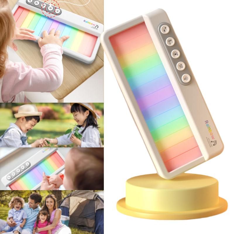 Multifunctional Children's Electronic Piano With Rainbow Lights Colorful Music Box For Babies