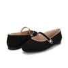BARBARA Color Block Fabric Mary Jane Flat Bbf101bk