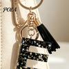 Portable Keychain Pendant Pendant, Sequins Star Letter A-Z Charm with Tassel, Key Chain Alphabet Initial Metal Keyring for Handbag Backpack