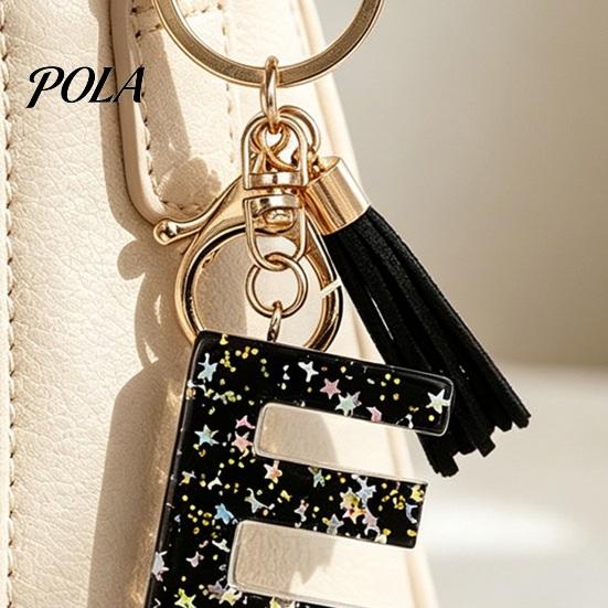 Portable Keychain Pendant Pendant, Sequins Star Letter A-Z Charm with Tassel, Key Chain Alphabet Initial Metal Keyring for Handbag Backpack
