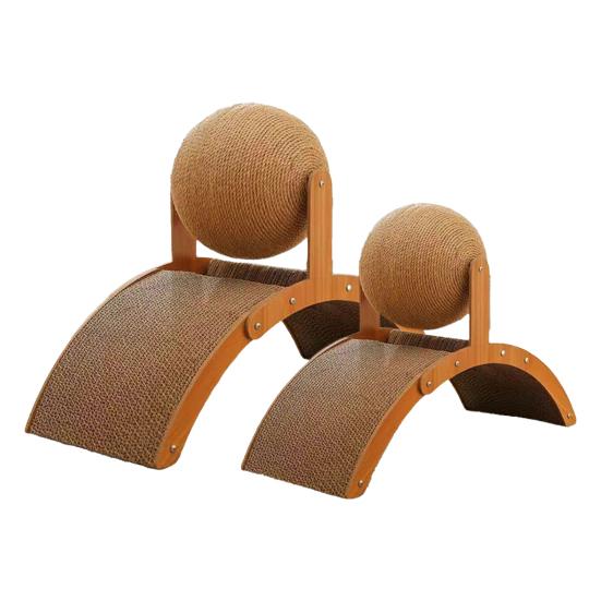 Cat Scratching Arch And Ball Interactive Cat Scratching Ball Arched Scratch Pad with Wooden Frame