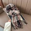 Winter New Plaid Scarf Dual-purpose Tassel Imitation Cashmere Shawl Korean Version Couple Men's and Women's Warm Scarf
