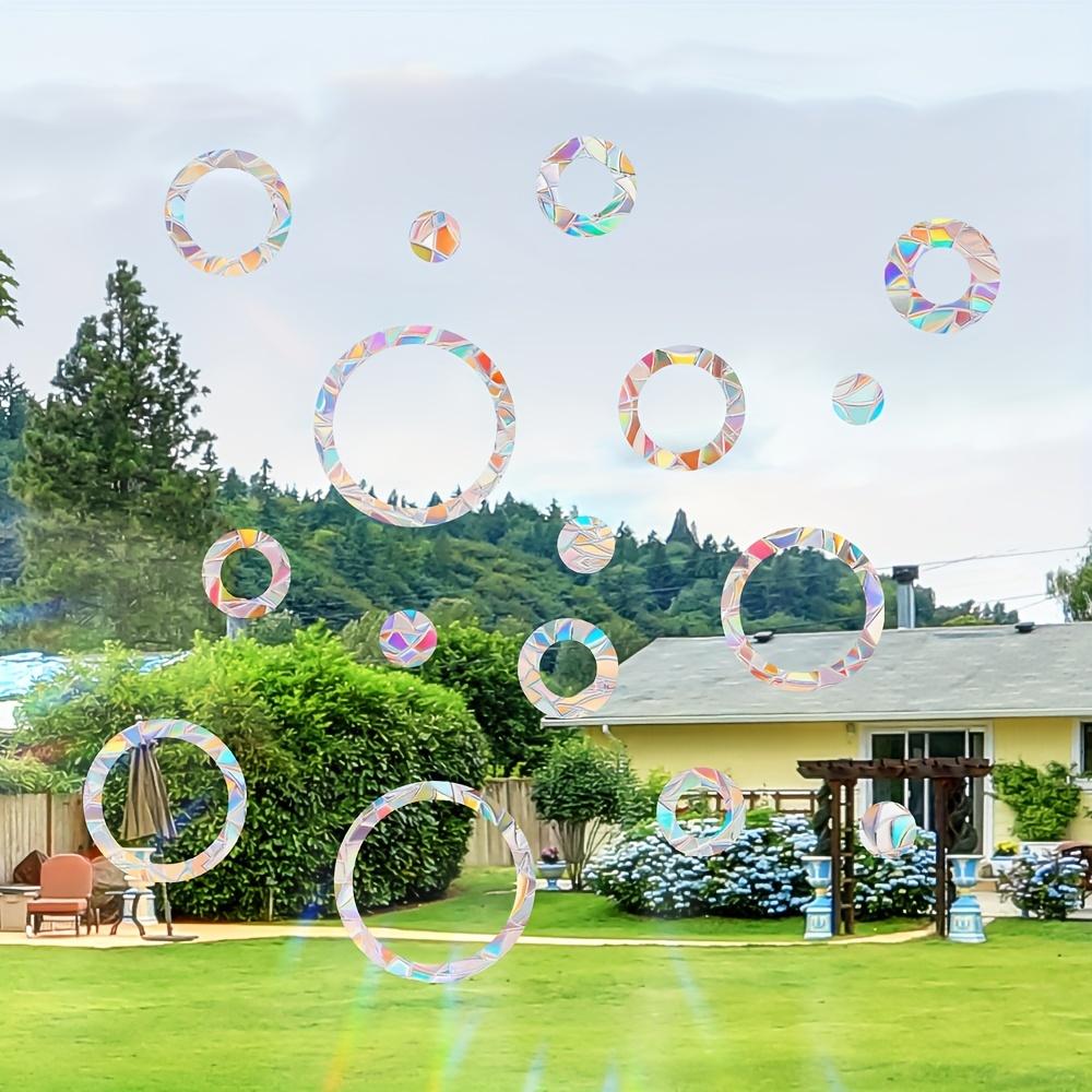 Colorful Sun Catcher Round Rainbow Static Glass Sticker for Windows to Prevent Bird Collisions