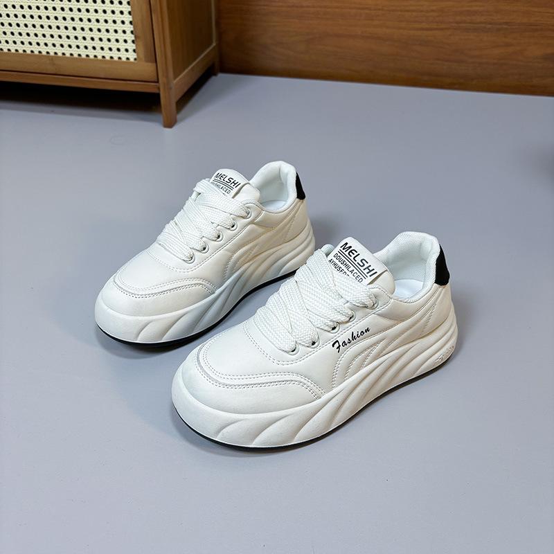 Круглый носок шнуровка цветные блоки студенческие повседневные спортивные туфли для женщин 35 чёрный 2443₽