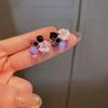 Women Fashion Korean Purple Crystal Flower Earrings Women Tender Wedding Party Anniversary Gift Jewelry Design Pendant Decor