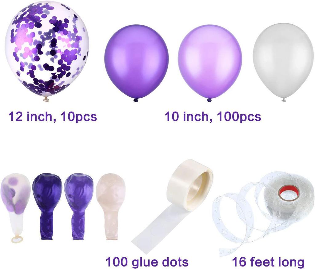 Stylish Birthday Party Purple Balloon Garland Decoration