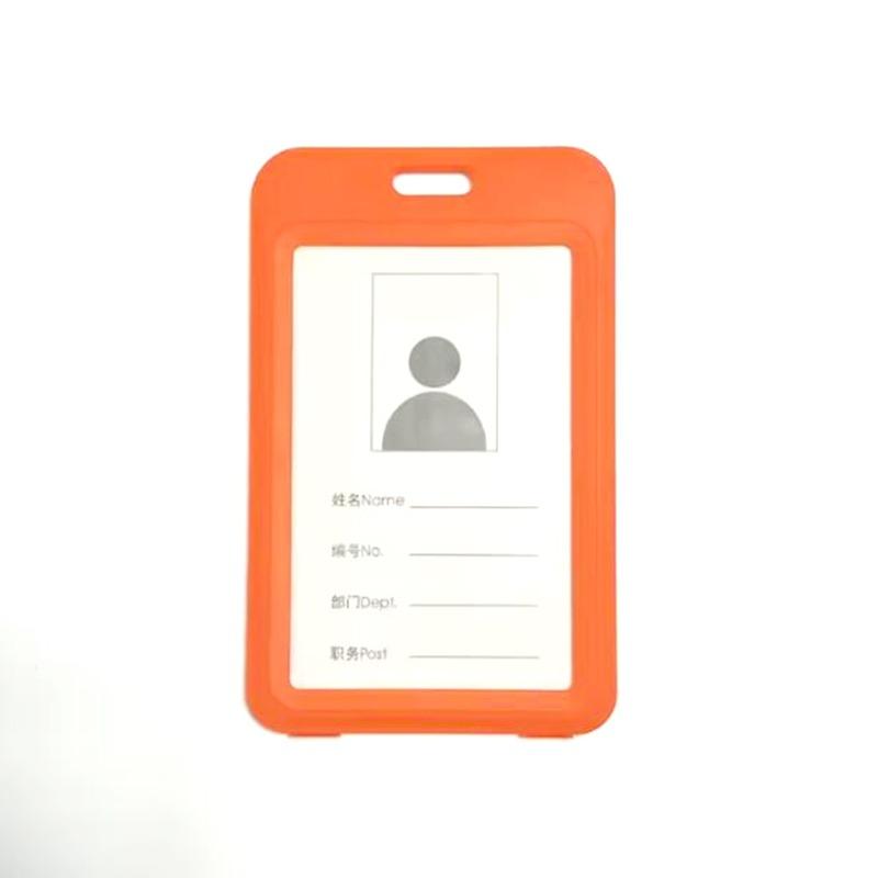 Cute Double Sided Transparent ID Card Holder Waterproof Name Badge Horizontal Id Badge Holder for Work School Clear Plastic