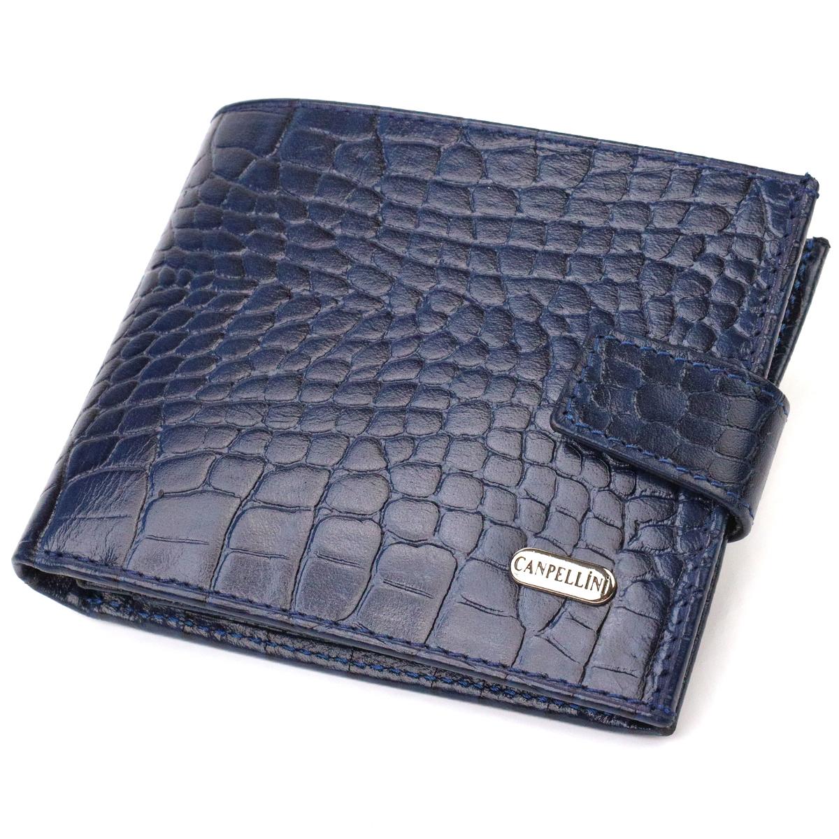 

Гарний горизонтальний гаманець для чоловіків з натуральної шкіри з тисненням йод рептилію CANPELLINI 21889
