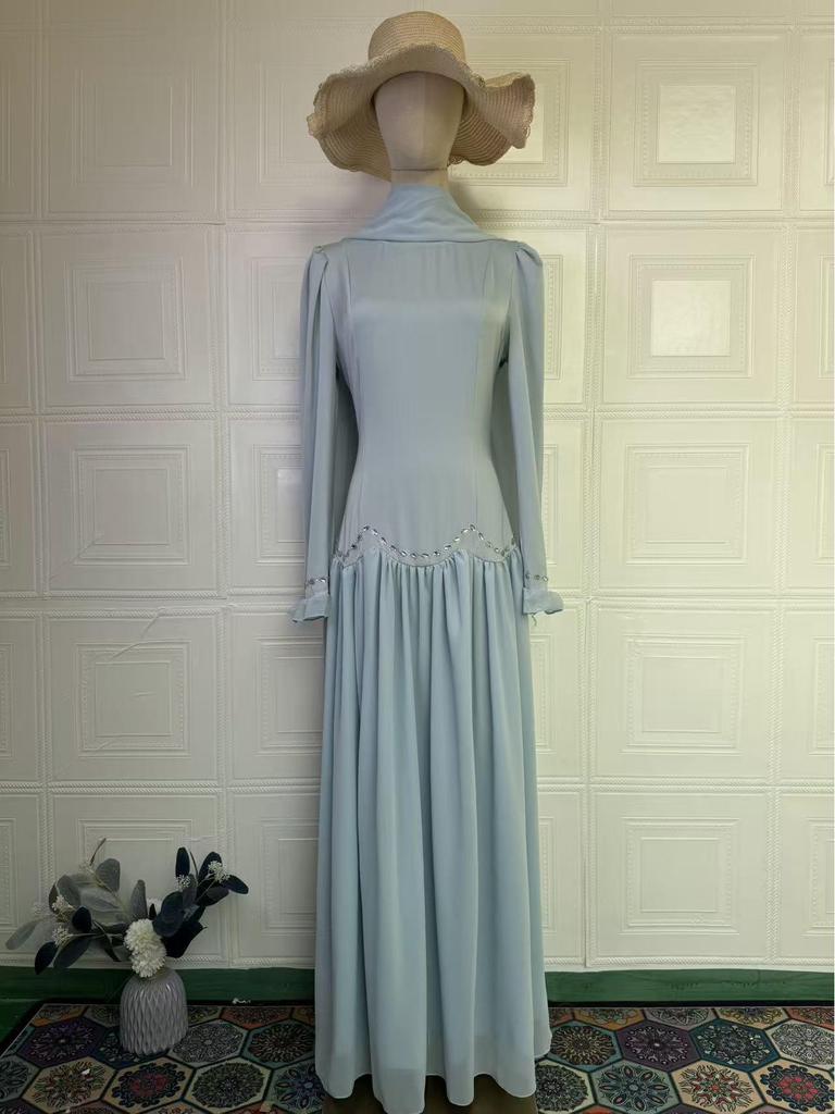 Elegant European Long Sleeve Retro Dress 2026