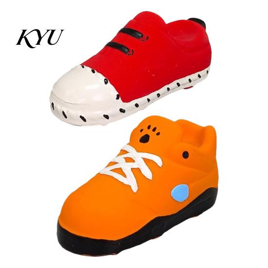 Cute Cartoon Puppy Toys for Fetch Shoe Squeaky Dog Toy, Funny Sneaker Shape Chew Toy Bite Resistant Energy Release Small Medium Dogs, Durable