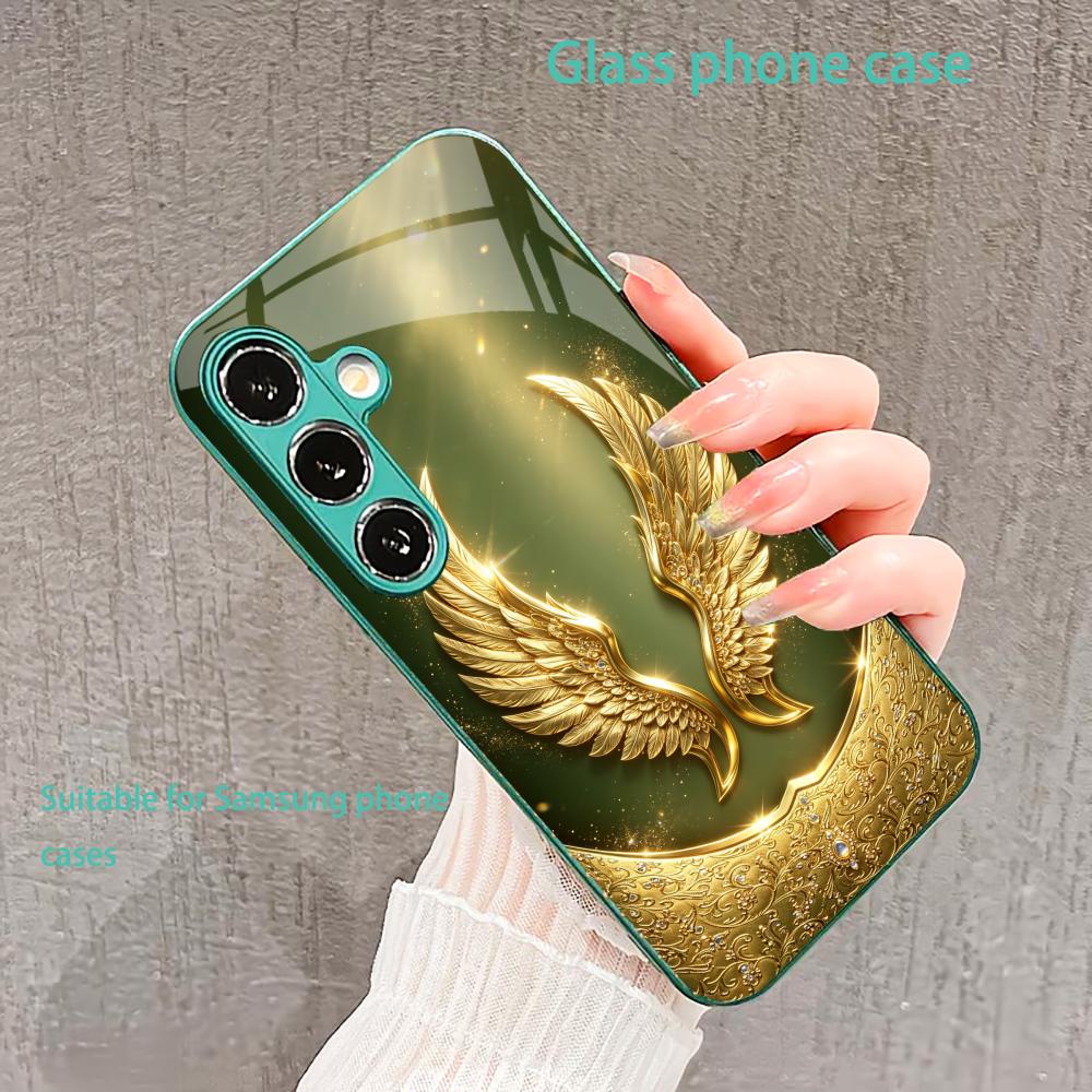Gorgeous Golden Wings phone case glass s26 ultra case s25 ultra case for Samsung Galaxy S26 S25 S24 S23 S22 FE Ultra Plus