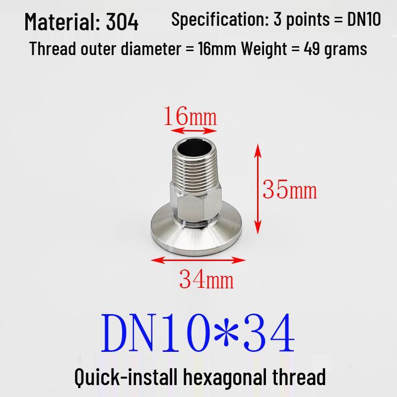 Hongshun Heavy-Duty Hex Quick Connect Stainless Steel Threaded Nipple with Chuck and Wrench Flats