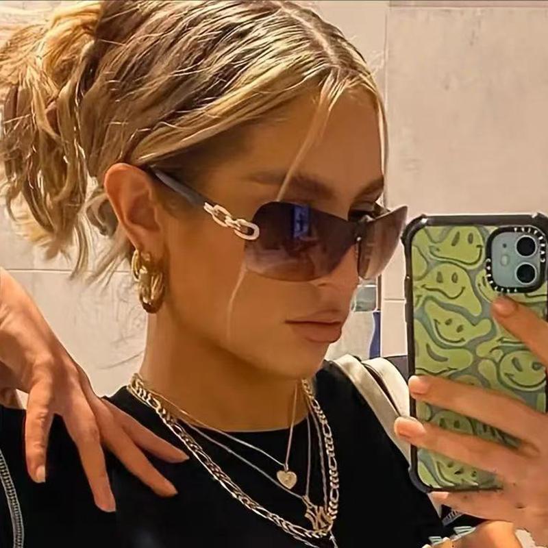New One-Piece Sunglasses Retro Style Versatile Wrap Glasses Fashion All-In-One Sunglasses Women 81033
