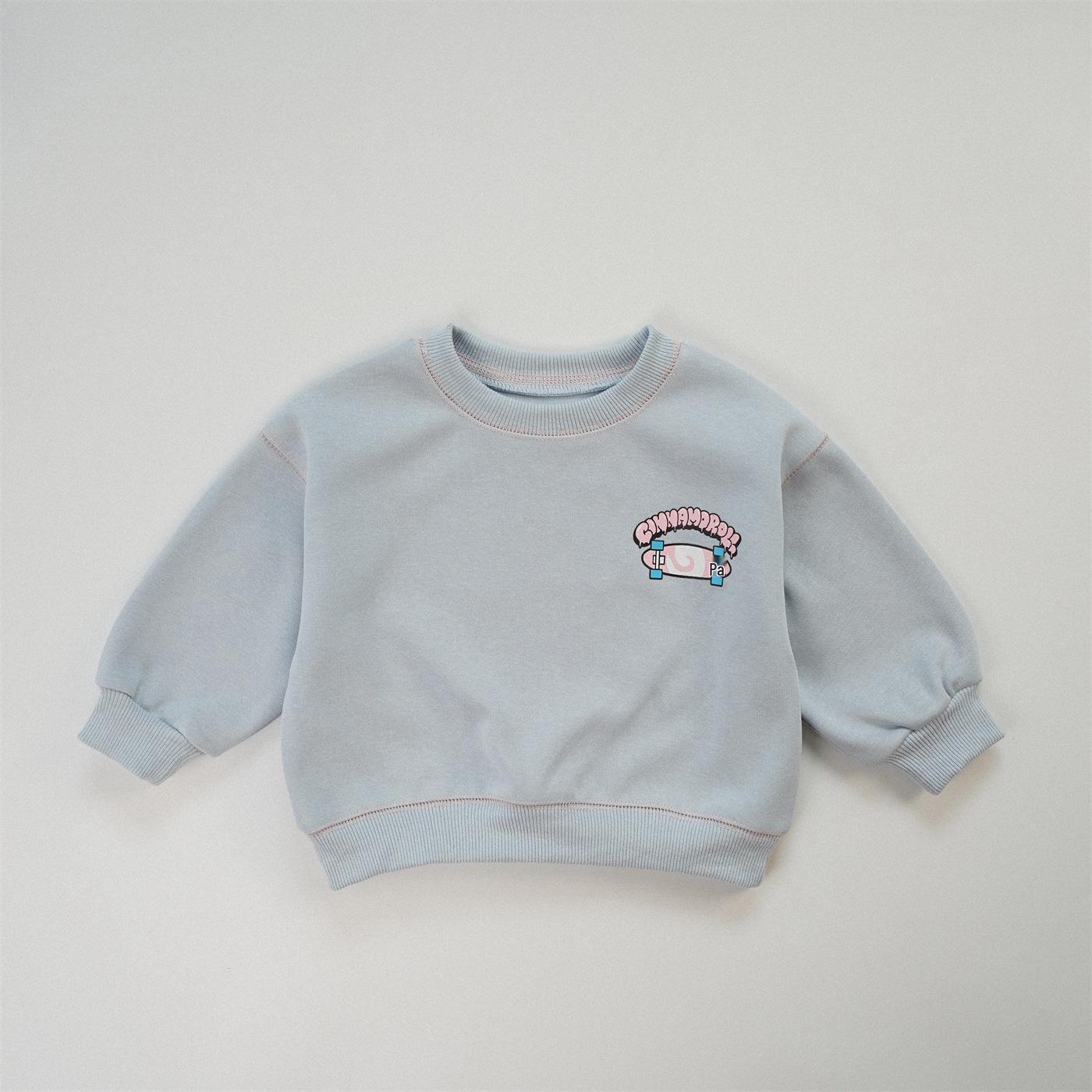 Kids  Cartoon Hoodie - Unisex Autumn Style 2025 Round Neck for Siblings 80 cm