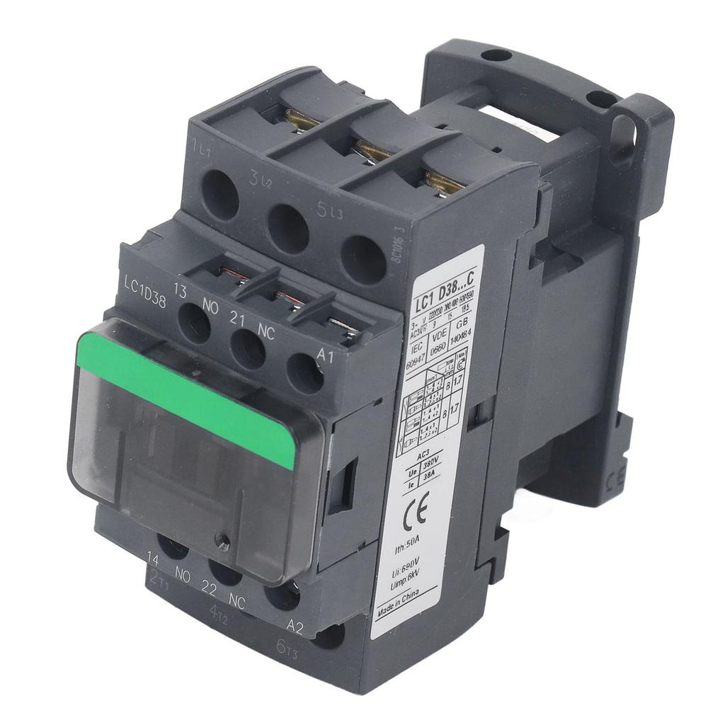 AC Contactor 38A 1 NO 1 NC Strong Conductivity High Voltage Electric Contactor for Industrial Control 380V AC220V Coil