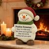 Positive Snowman Resin Figurine Hand-Painted Christmas Ornament Motivational Desk Decor with Inspiring Slogan Festive Stocking Stuffer