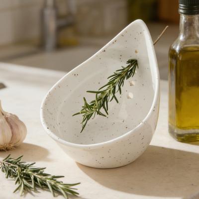 Yousheng Cilantro Peeler Ceramic Herb Peeler Bowl with 5 Peeling Holes Smooth Glazed Dishwasher Safe Leaf Stripper Kitchen Tool