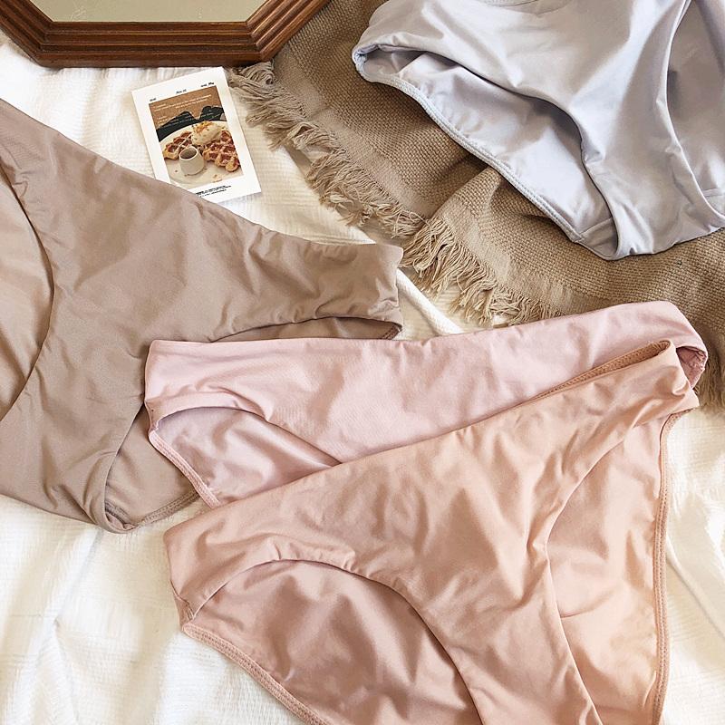 9 Color Women Seamless Panties Sexy Low Waist Milk Silk Comfort Breathable Briefs Buttock Cover Basic Shorts Ladies Lingerie